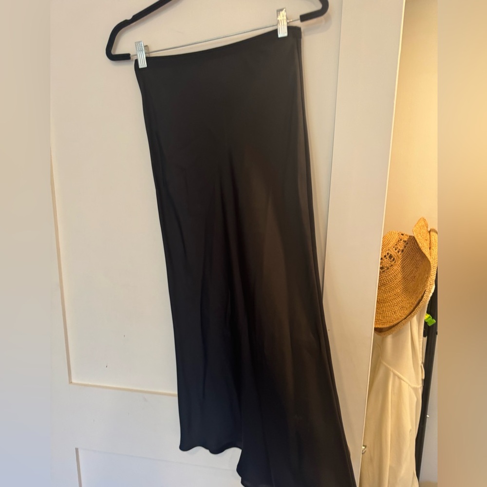 Anine Bing Black Bar Silk Skirt